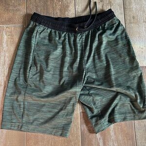 Green and black shorts